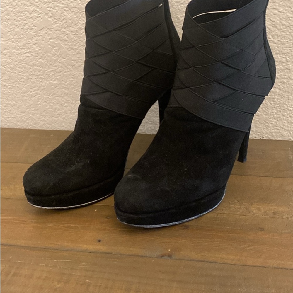 Stuart Weitzman Black Suede Women's Ankle Boots, Sz 8.5